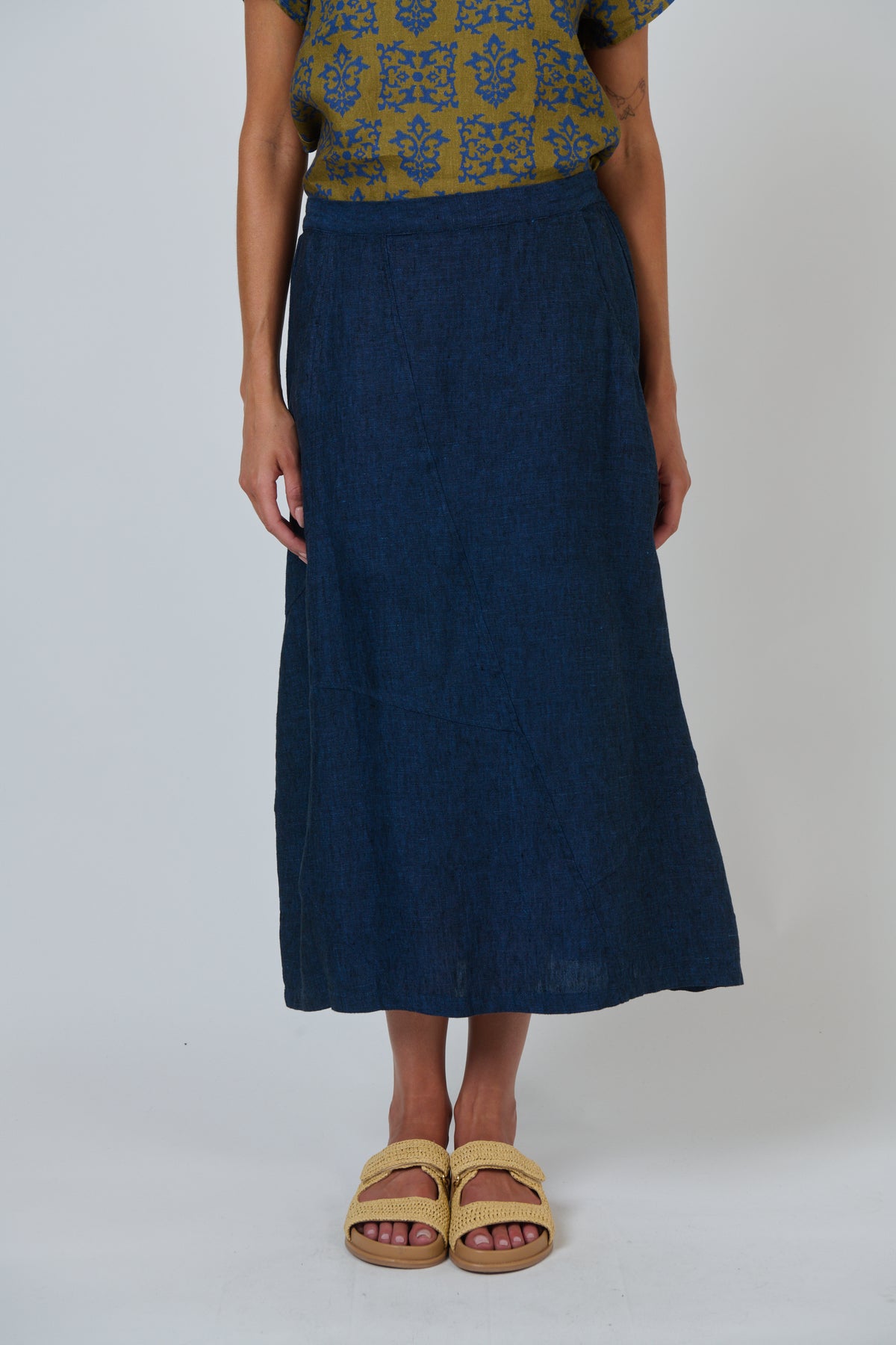 GA736 Linen Skirt Eclipse