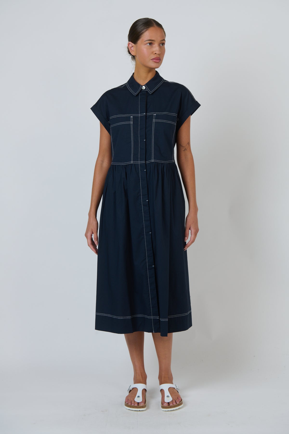 GA738 Poplin Dress Ink