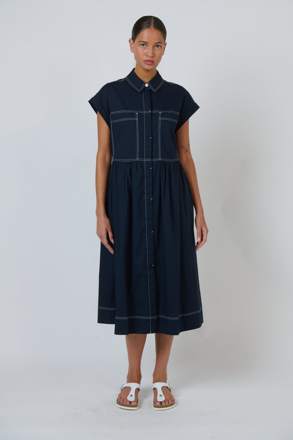 GA738 Poplin Dress Ink