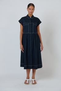 GA738 Poplin Dress Ink