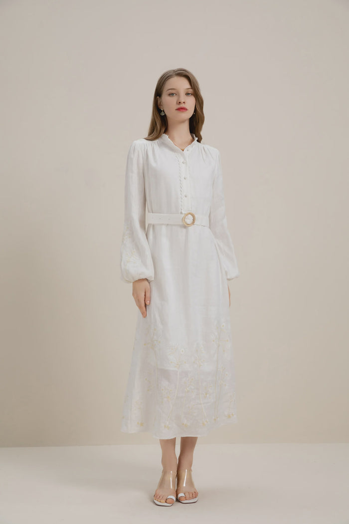 Kierra Linen Dress White