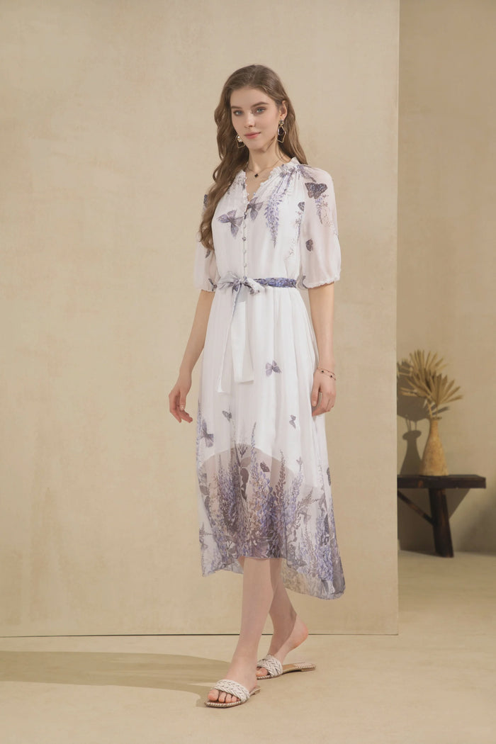 Aerin Printed Long Dress Print