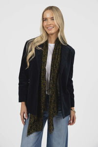 Vava Velour Coat Navy
