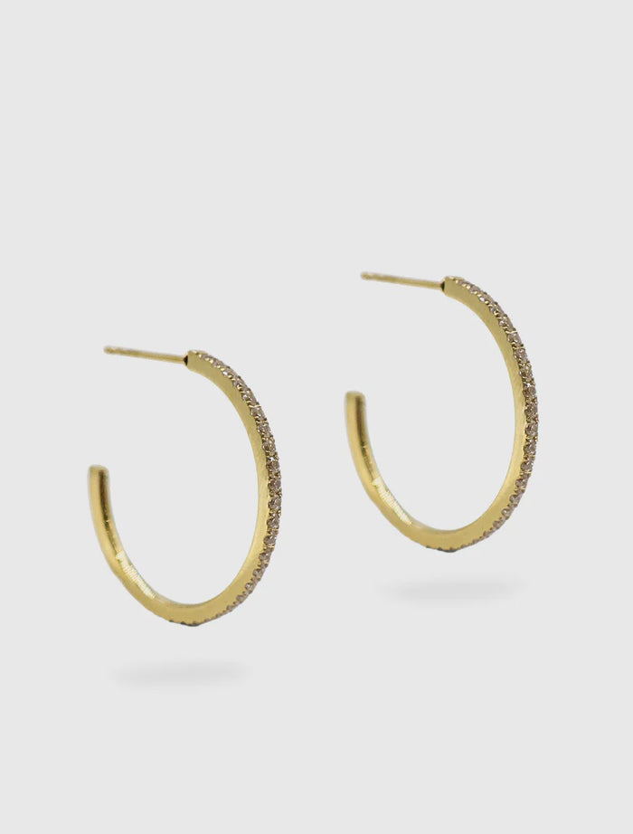 Fine Crystal Hoops Gold