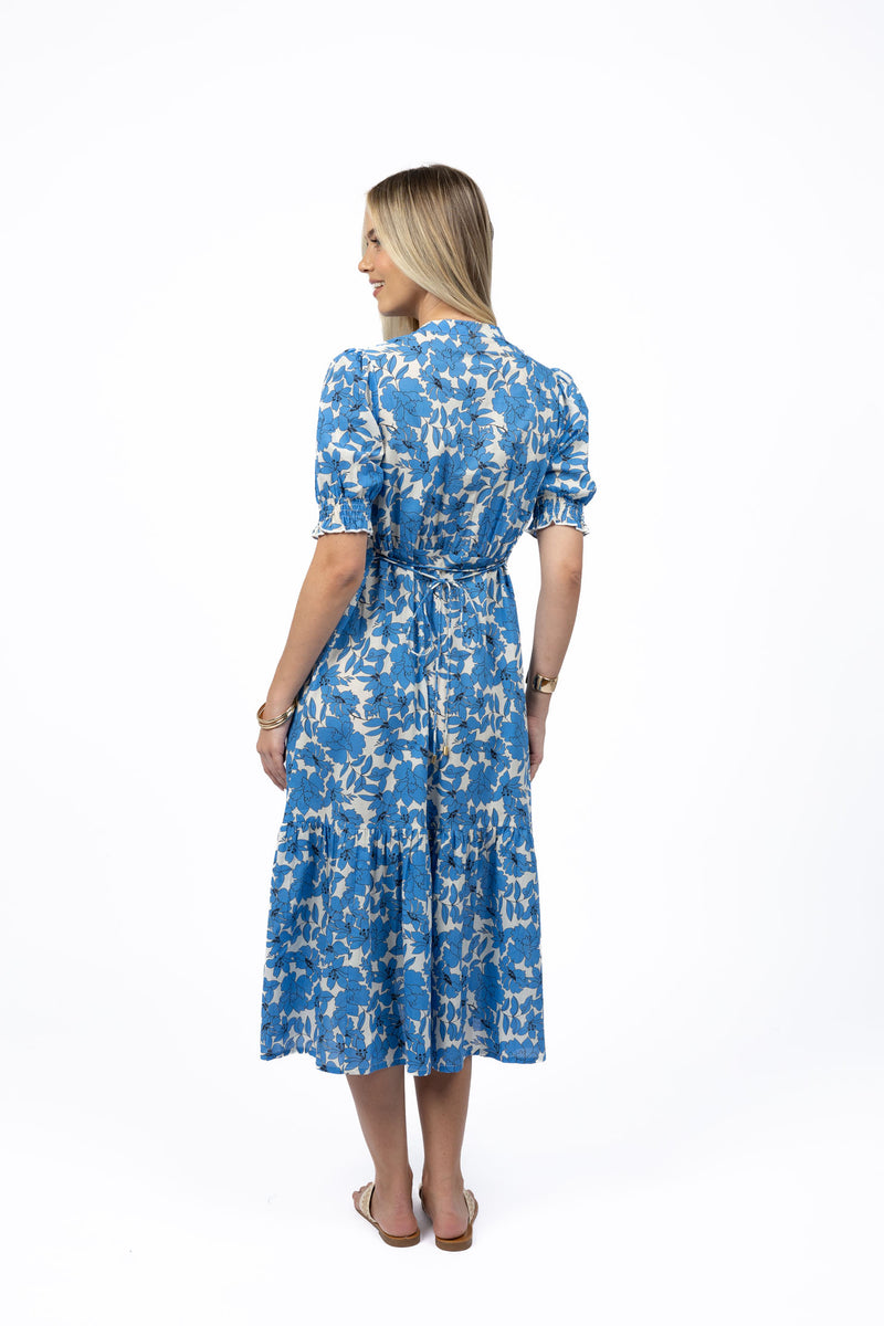 Fleur Midi Dress Blue Stone