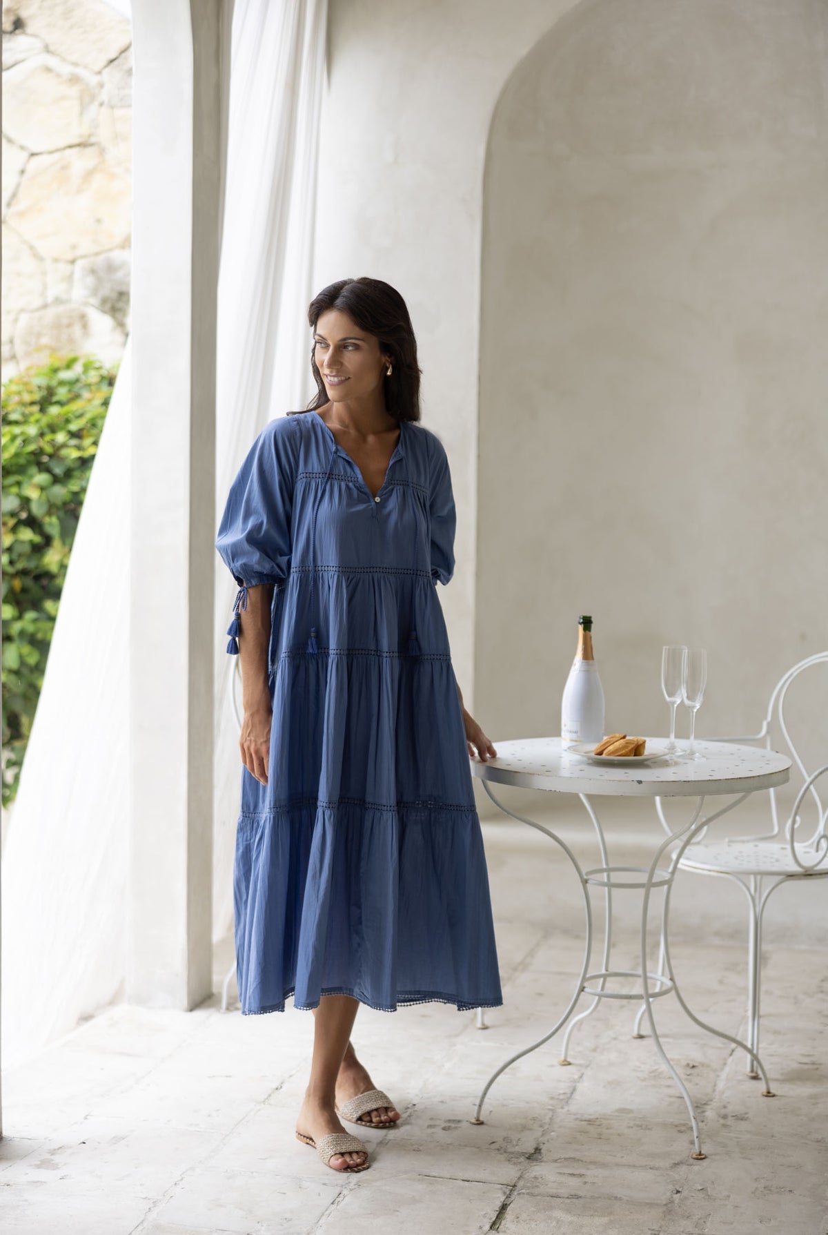 Louisa Tier Dress Paris Blue