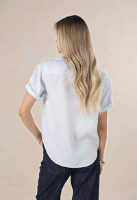 Hustle Linen Shirt Ice Blue