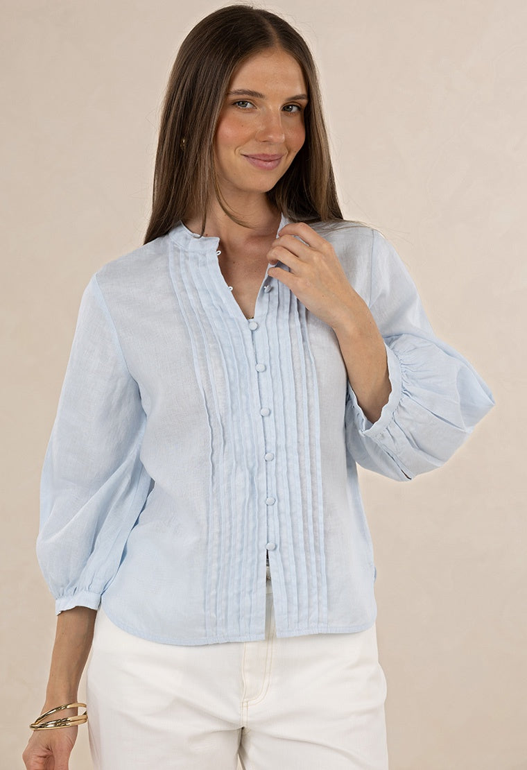 Hazel Blouse Ice Blue