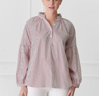 Kell Stripe Shirt Red O/S