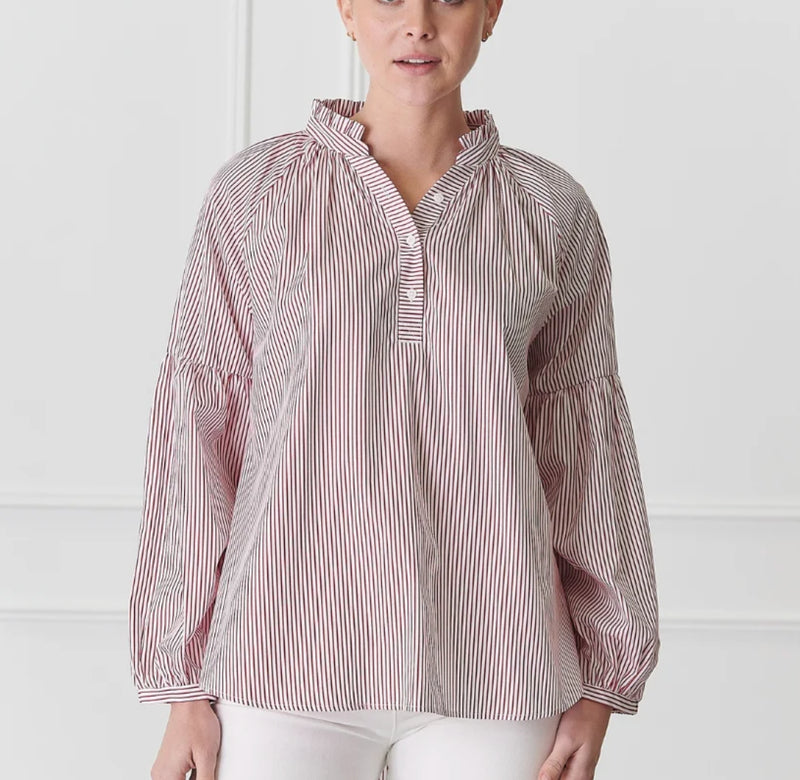 Kell Stripe Shirt Red O/S