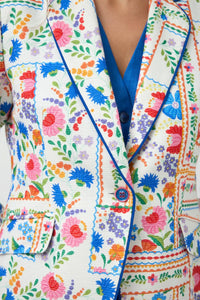 Hermina Off White Floral Jacket