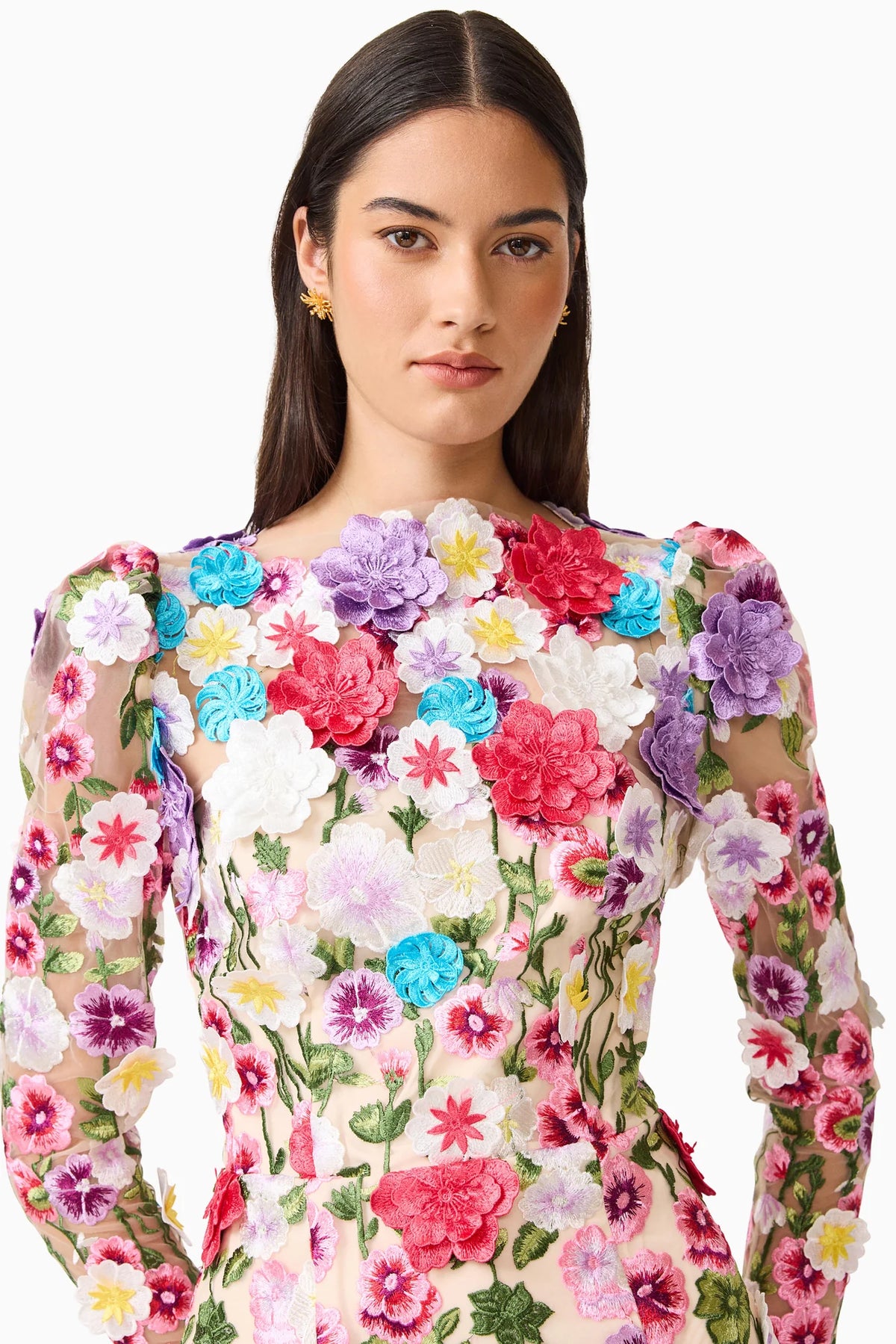 Rosette L/S Midi Dress