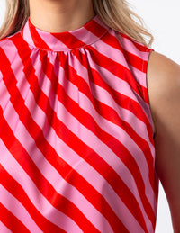 Jenna Top Pink Red Stripe