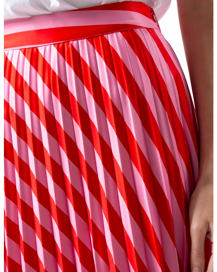 Bridgette Skirt Pink Red Stripe