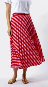 Bridgette Skirt Pink Red Stripe