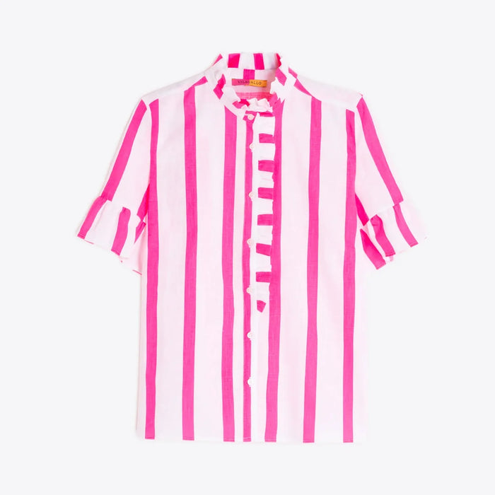 Carolina Stripe Shirt Neon Pink
