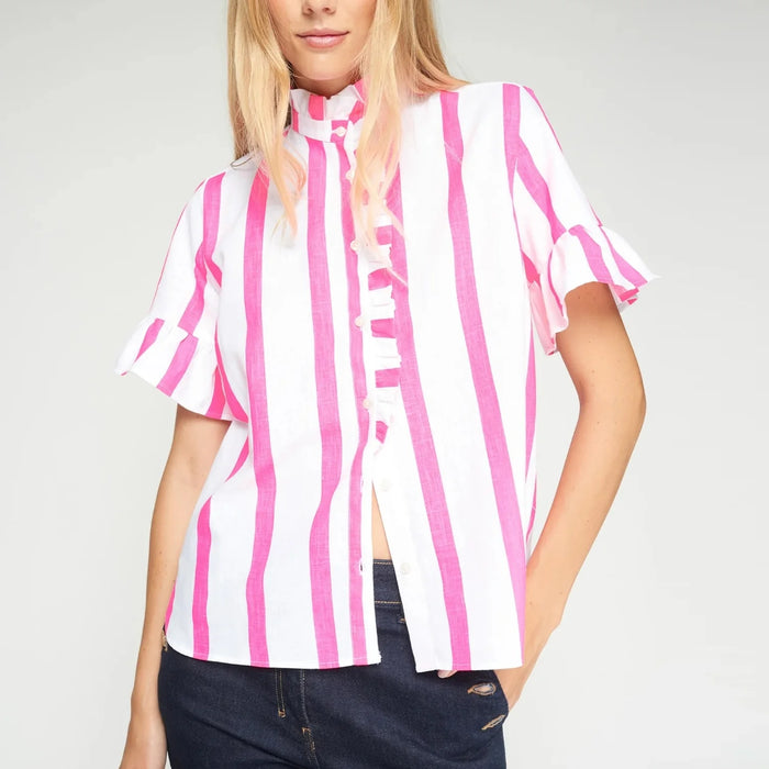 Carolina Stripe Shirt Neon Pink