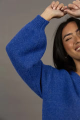 Nouveau V Neck Jumper Royal Blue