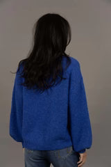 Nouveau V Neck Jumper Royal Blue