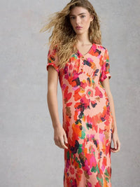 Hope Bias Cut Dress Pink Print