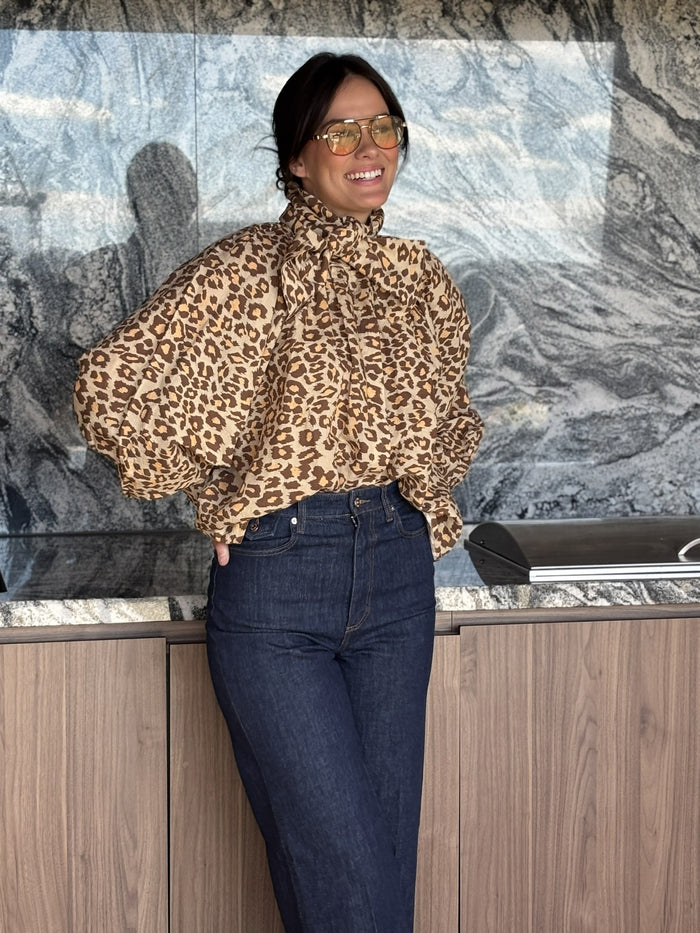 Harriet Leopard Blouse