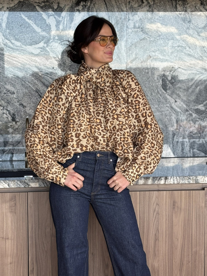 Harriet Leopard Blouse