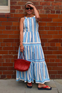 Esme Dress Blue Stripe