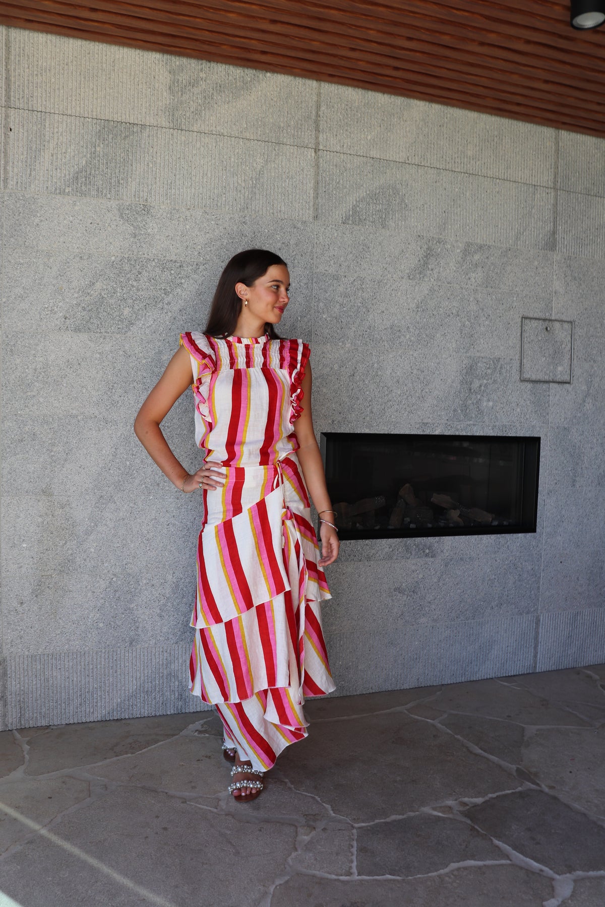 Lottie Frill Skirt Candy Stripe