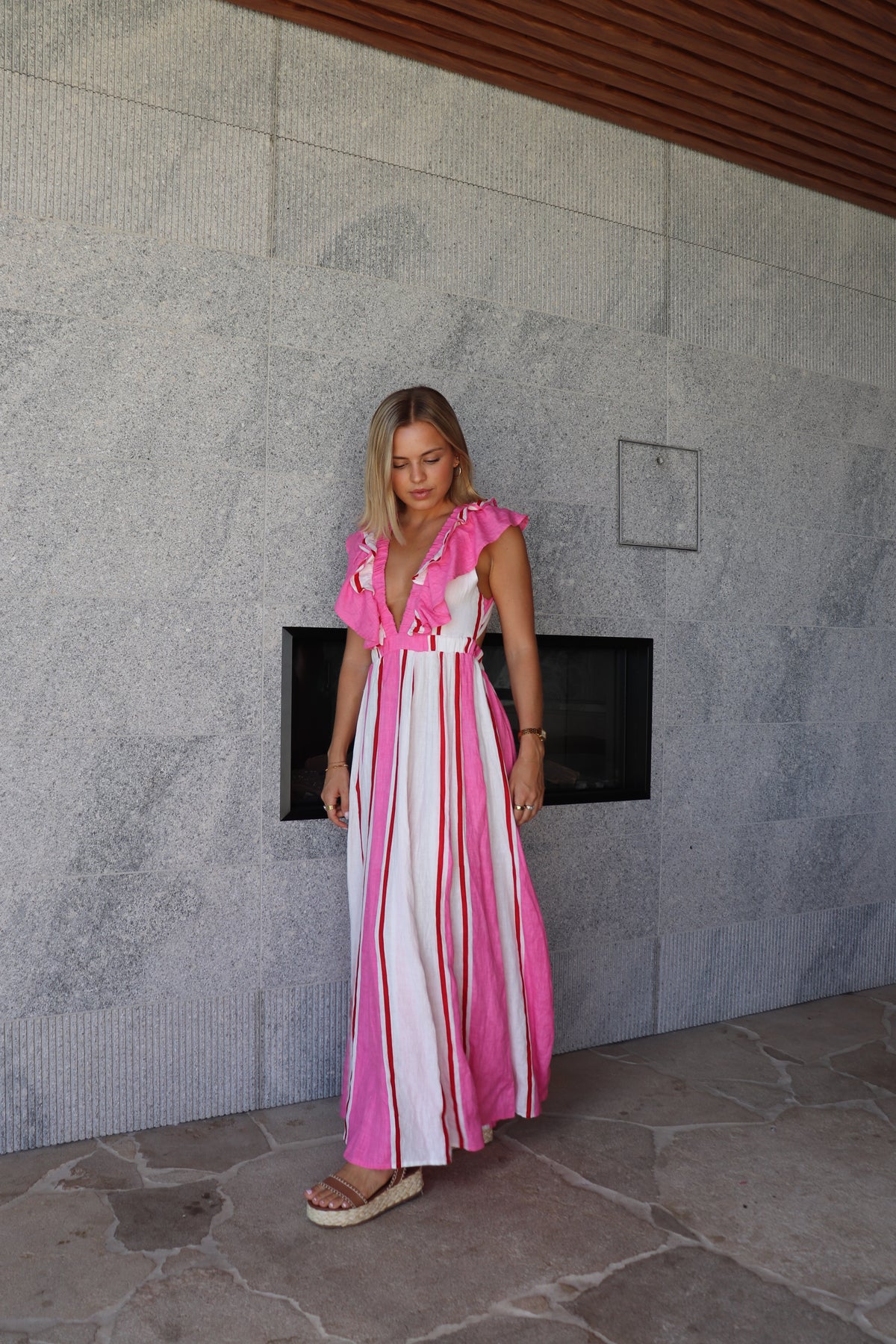 Frankie Dress Pink White