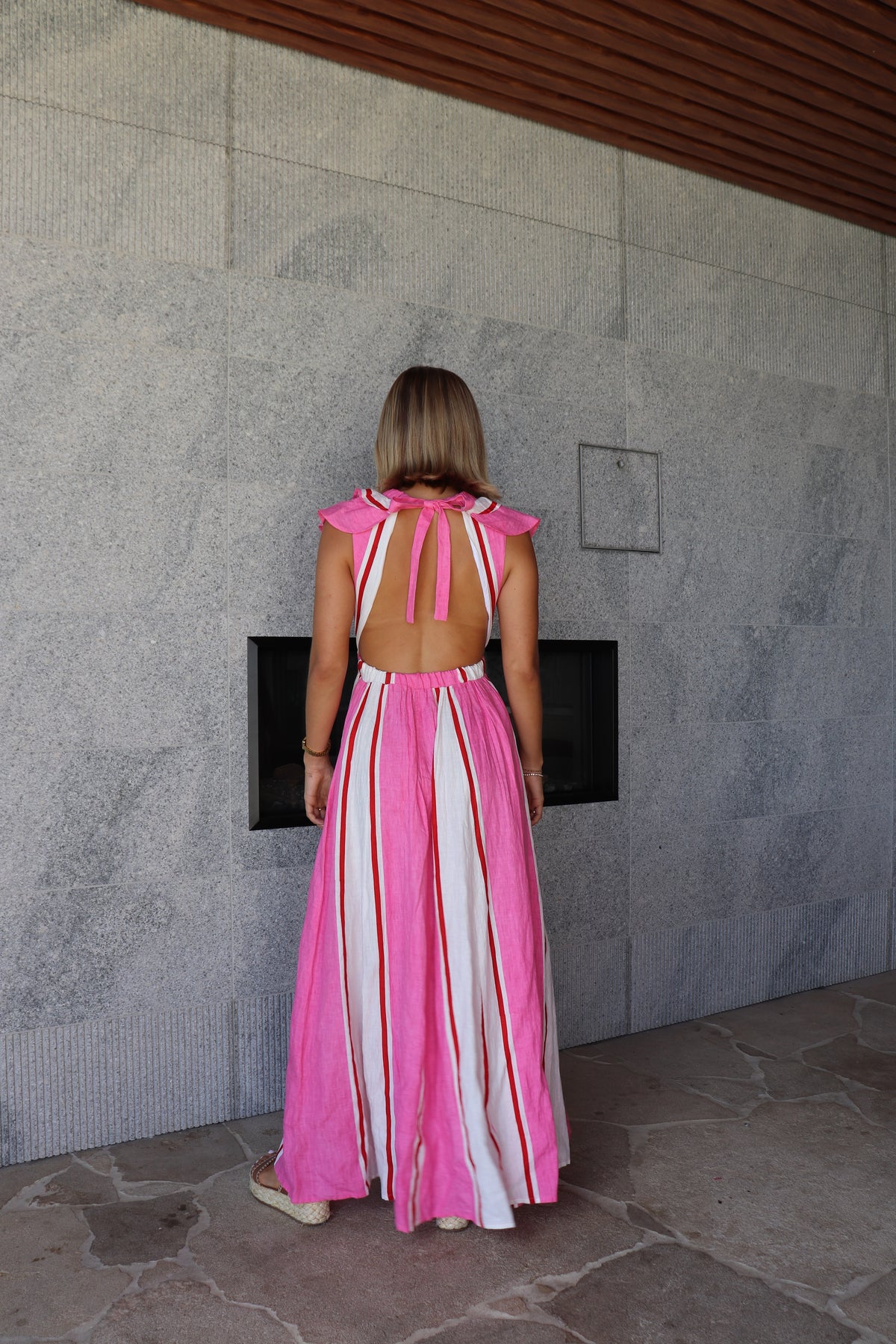 Frankie Dress Pink White