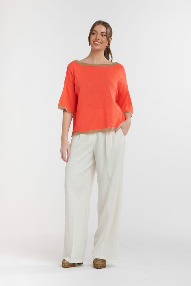 Lurex Knit Coral