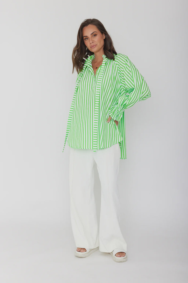 Danill Shirt Lime Stripe