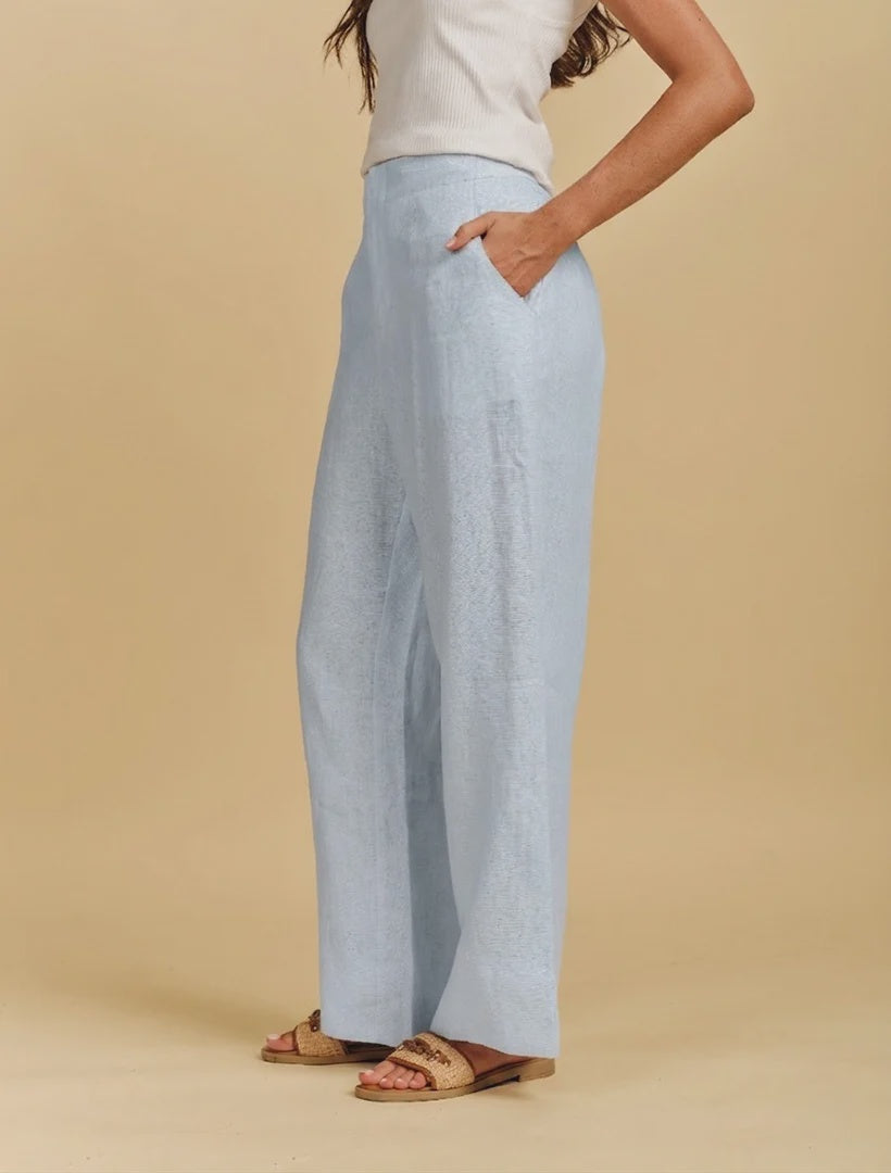 Kirsty Linen Pant Pale Blue