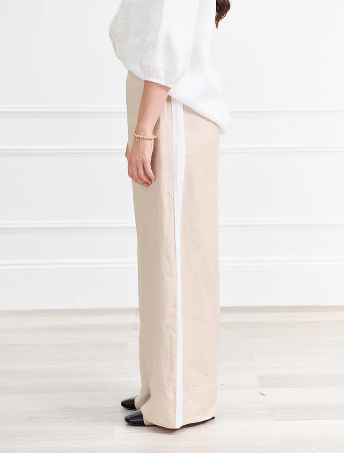 Lacalle Linen Pant Sand White