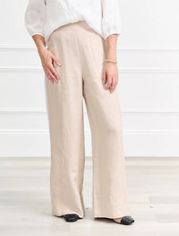 Lacalle Linen Pant Sand White