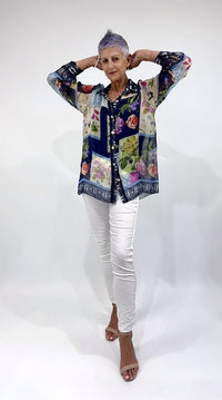 Navy Patchwork Shirt