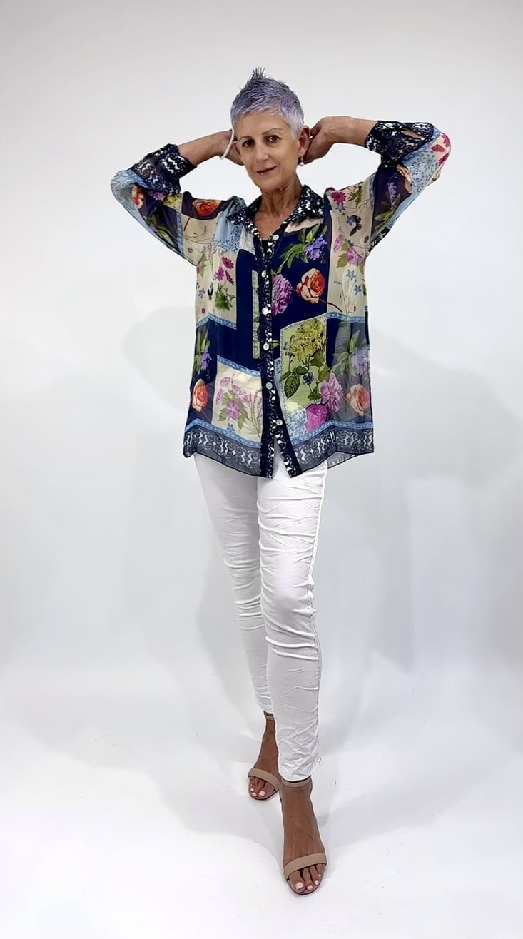 Navy Patchwork Shirt