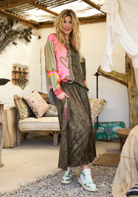 La Mour Snake Skirt Green