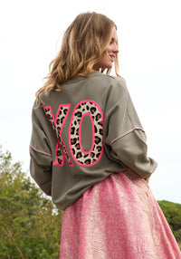 Olive Neon Pink Sweater