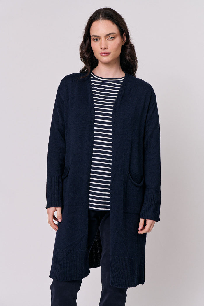 Navy Pipe Cardi