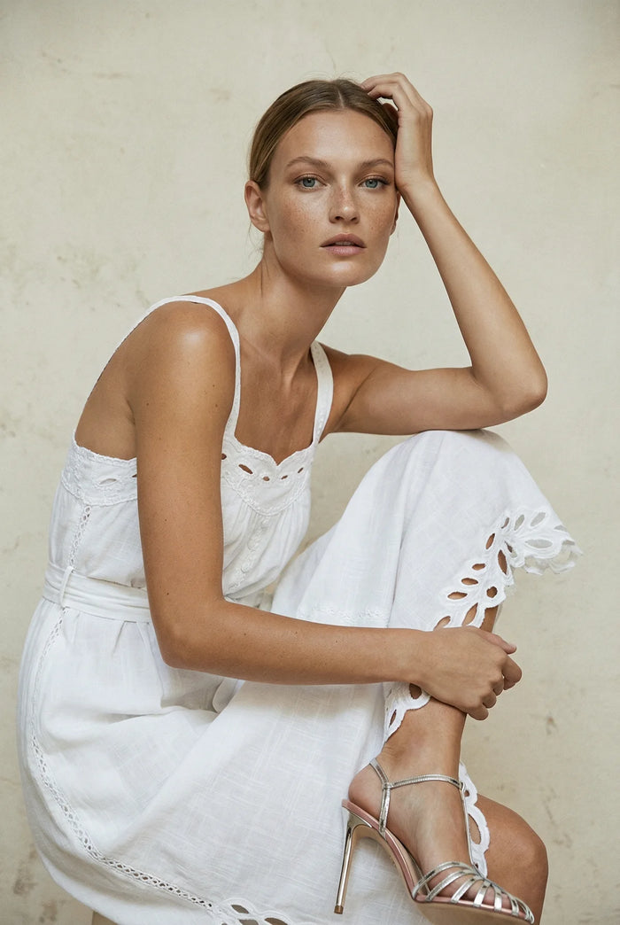 Nina Long Dress White