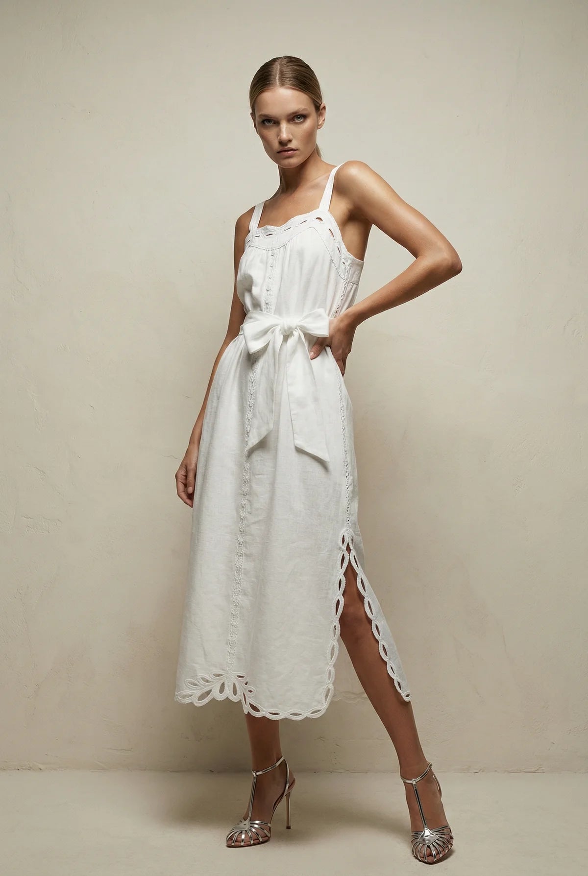 Nina Long Dress White