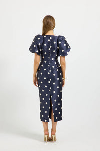 Dottie Sleeve Midi Navy/Cream
