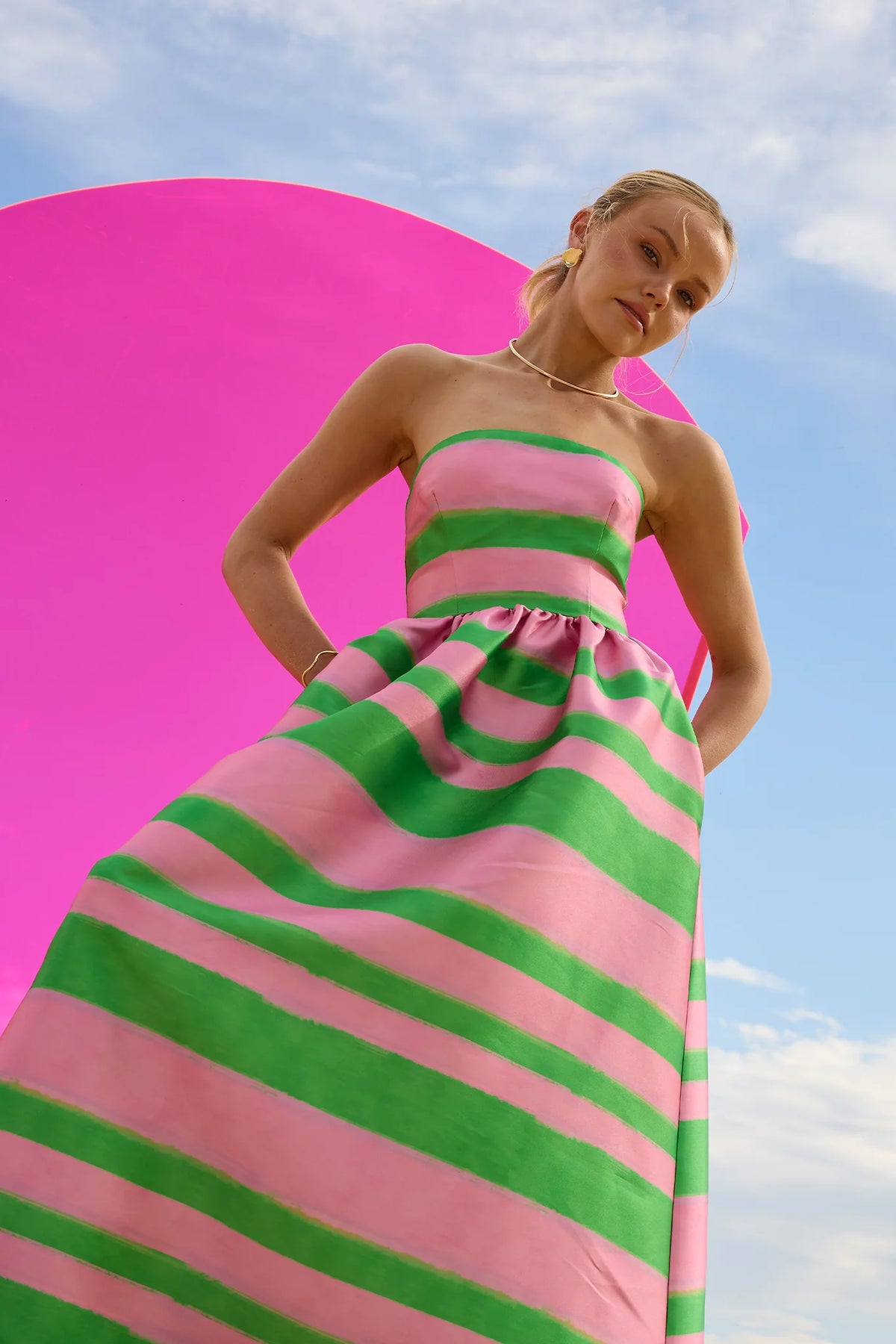 Gigi Strapless Midi Melon