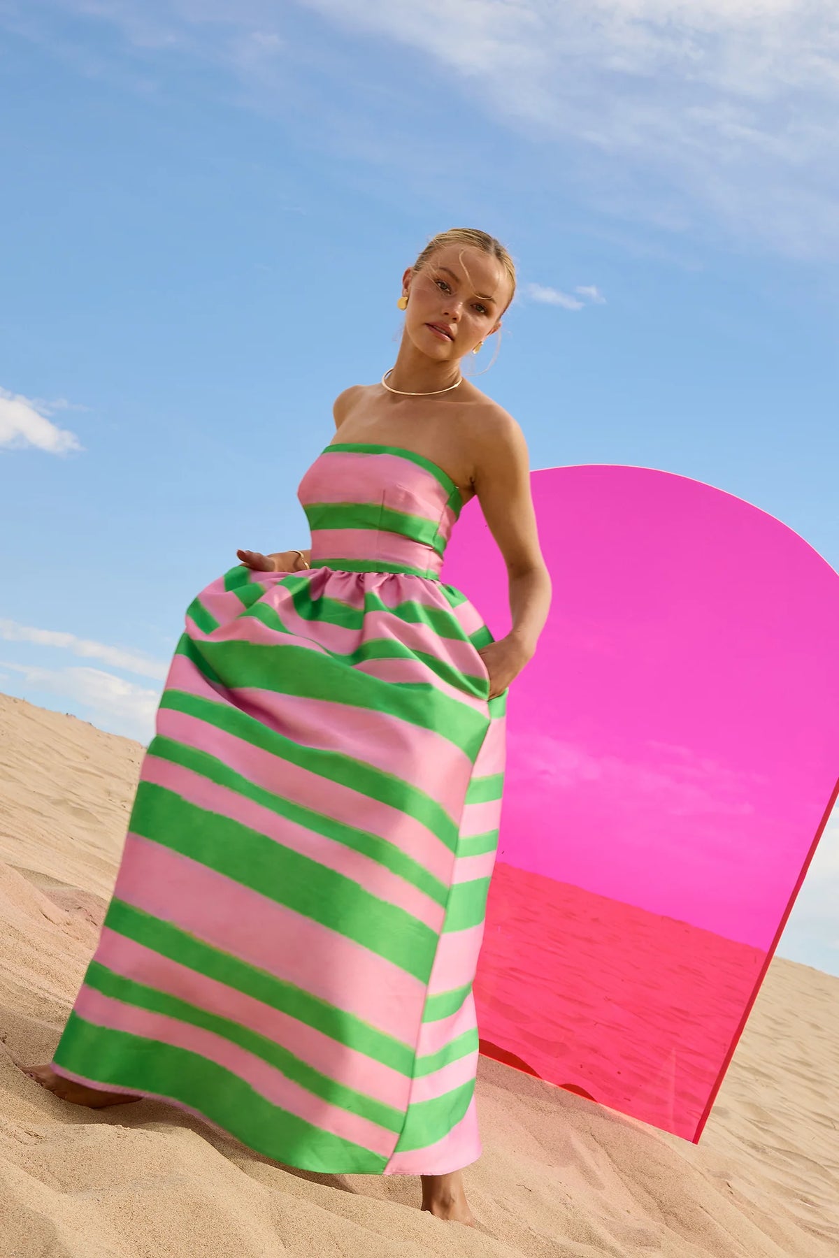 Gigi Strapless Midi Melon
