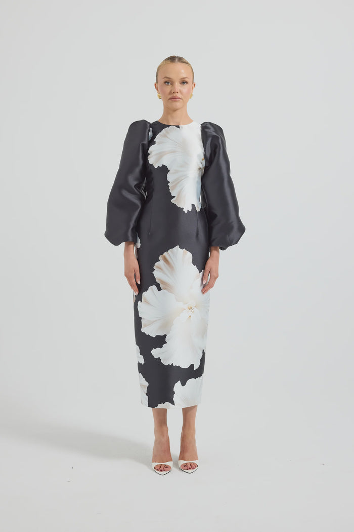 Lini Sleeve Midi Dress Midnight
