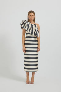 Valerie Shoulder Midi Black Cream