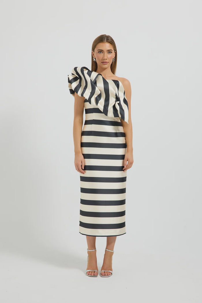 Valerie Shoulder Midi Black Cream