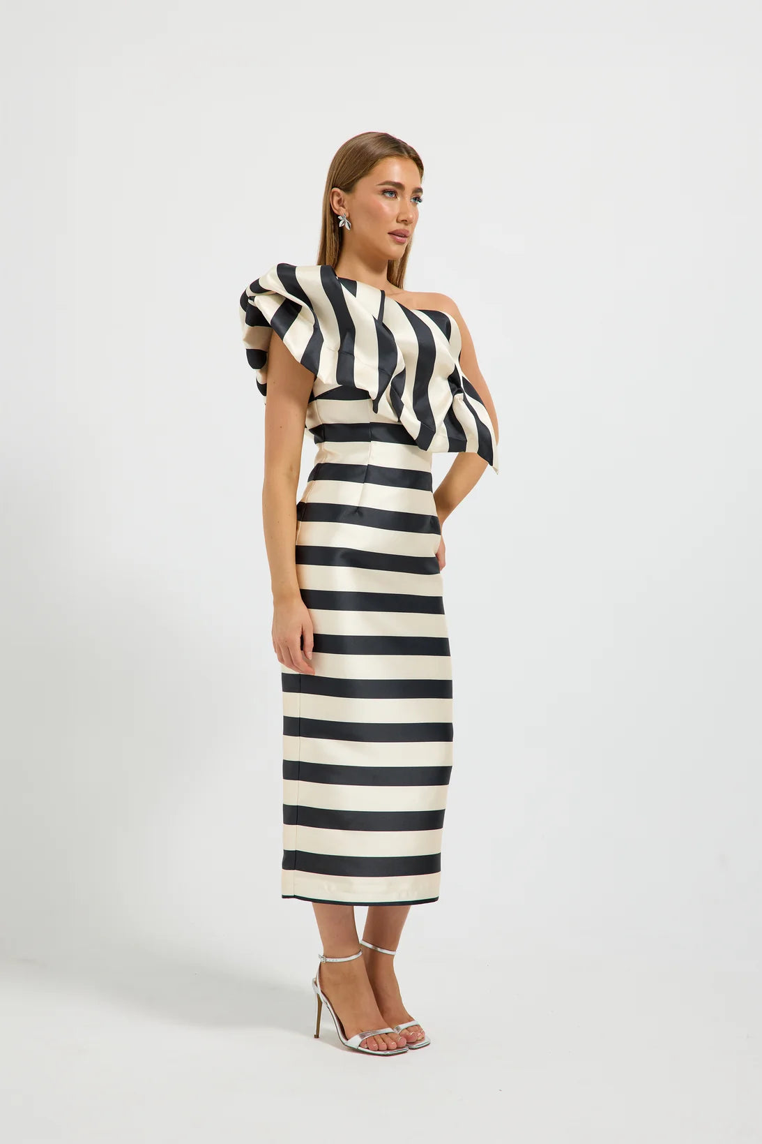 Valerie Shoulder Midi Black Cream