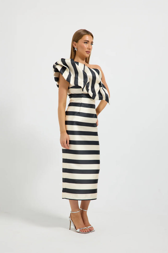 Valerie Shoulder Midi Black Cream